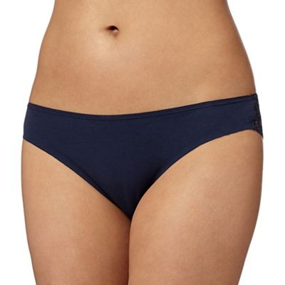 Navy lace back 'invisible' brazilian briefs